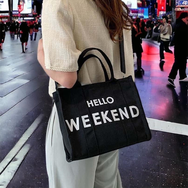 Hello Weekend tote