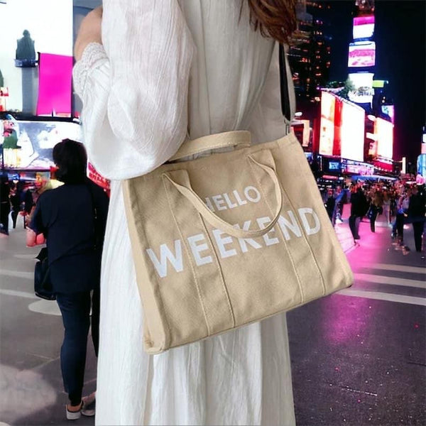 Hello Weekend tote